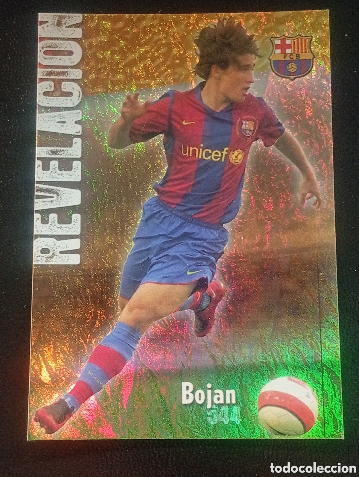Cromos de f&uacute;tbol: jaspeado 544 brillo mate puntas cuadradas Bojan Revelacion BARCELONA Mundicromo 2008 2009 Megacracks