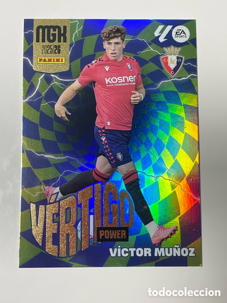 Cromos de f&uacute;tbol: V&iacute;ctor Mu&ntilde;oz Osasuna Panini Megacracks 2025/26 V&eacute;rtigo Power #P510