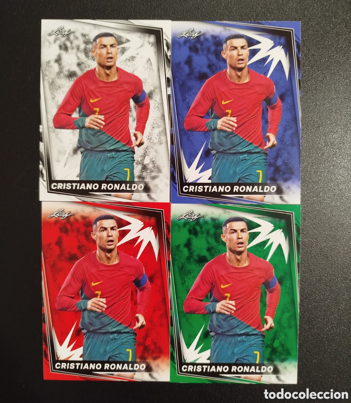 Figurine di Calcio: CRISTIANO RONALDO LOTE LEAF 4 TRADING CARDS CARTAS CROMOS TARJETAS NO TOPPS NO PANINI FUTBOL
