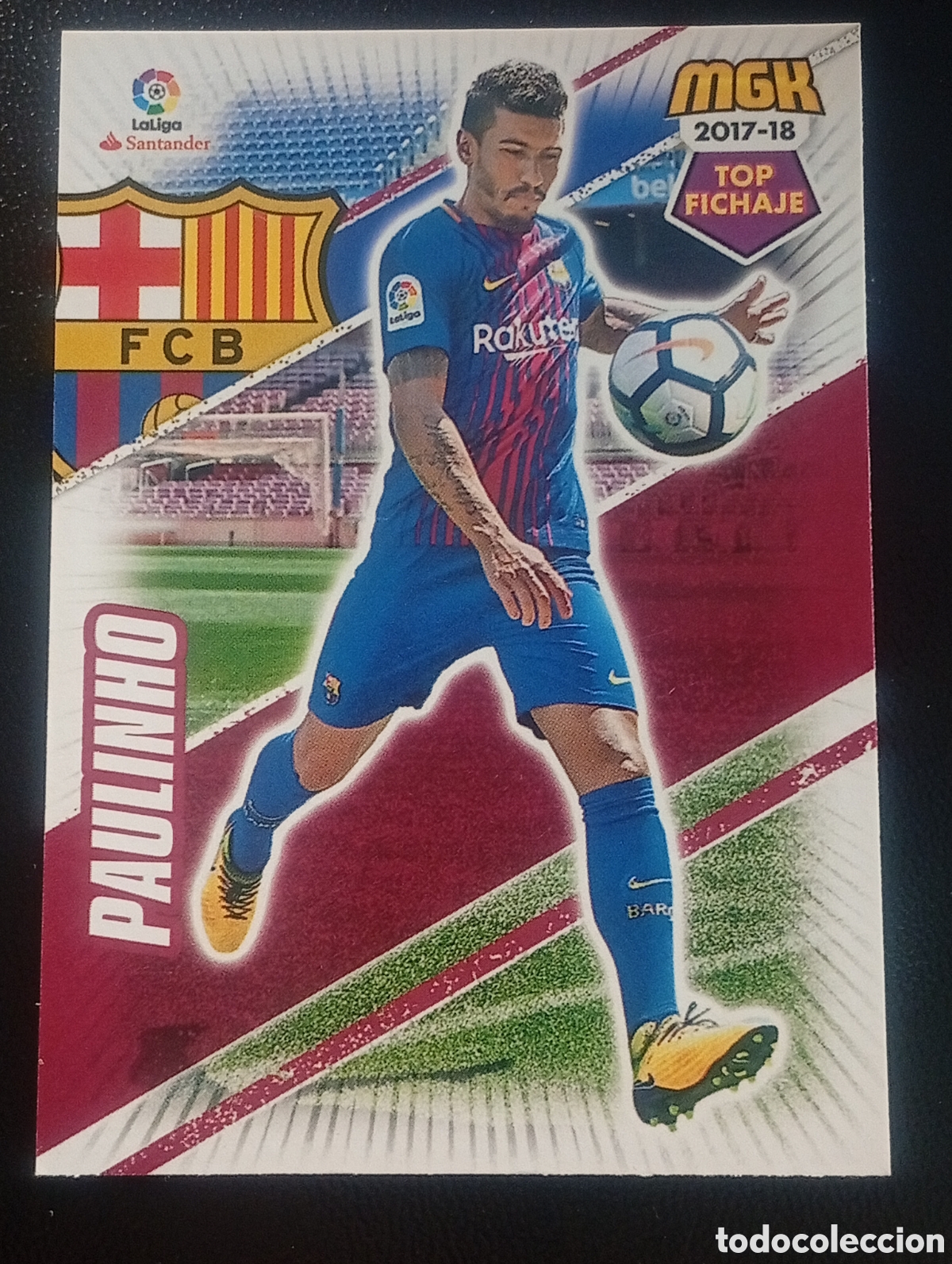 Football Stickers: 101 nuevo TOP fichaje PAULINHO BARCELONA MEGACRACKS 2017 2018 17 18 MUNDICROMO CROMOS CARDS PANINI