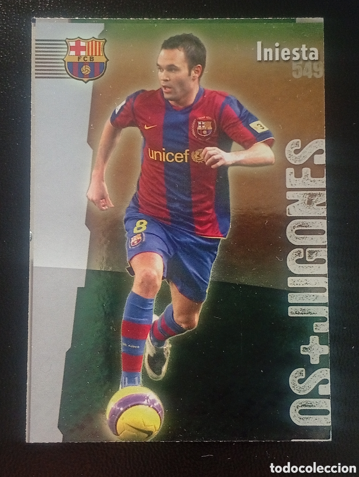 Figurine di Calcio: 549 brillo liso INIESTA JUGONES 2008 2009 08 09 CROMOS CARDS MUNDICROMO PANINI TOPPS CARD