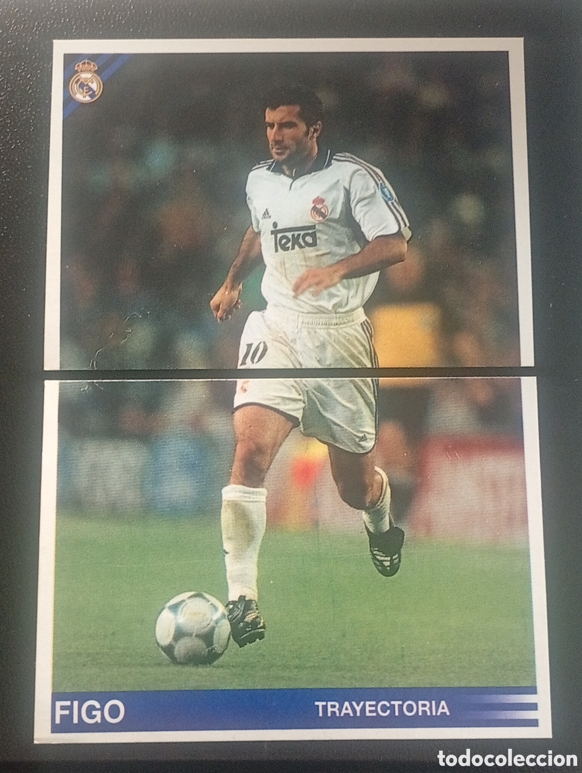 Fu&szlig;ball-Sticker: SET FIGO REAL MADRID OFICIAL PANINI STICKERS 2000 2001 PORTUGAL BARCELONA LOTE 2 CROMOS 98 99