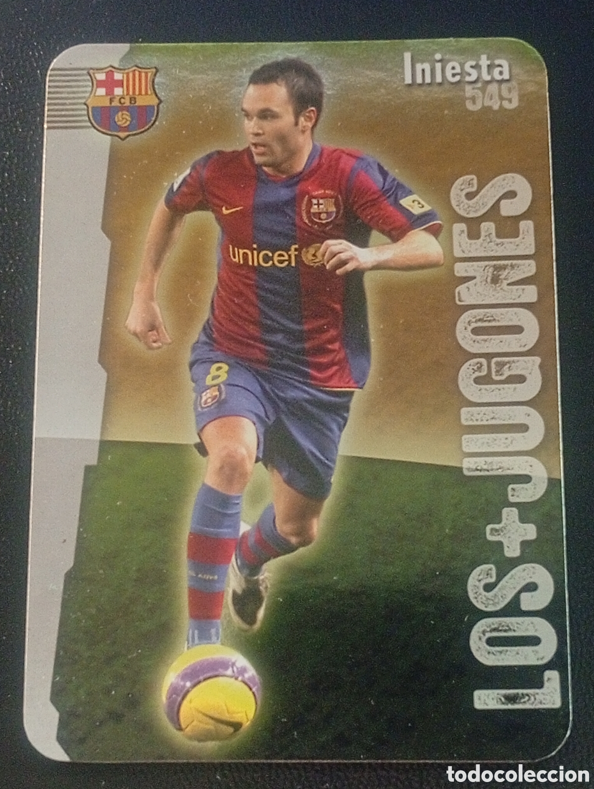 Cromos de f&uacute;tbol: 549 brillo liso INIESTA JUGONES 2008 2009 08 09 CROMOS CARDS MUNDICROMO PANINI TOPPS puntas redondas