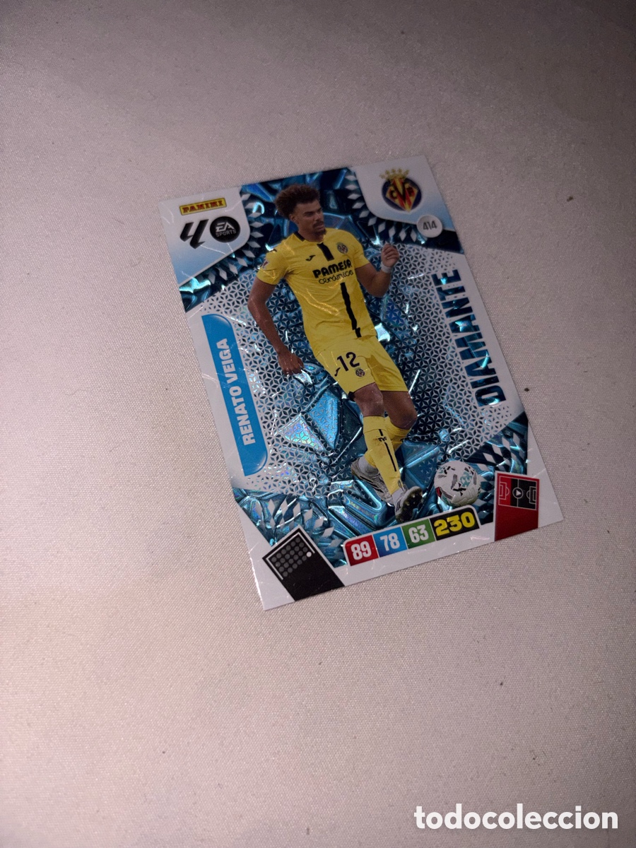 Cromos de f&uacute;tbol: ADRENALYN XL LA LIGA 2025/26 CARD DIAMANTE RENATO VEIGA VILLARREAL # 414 PANINI