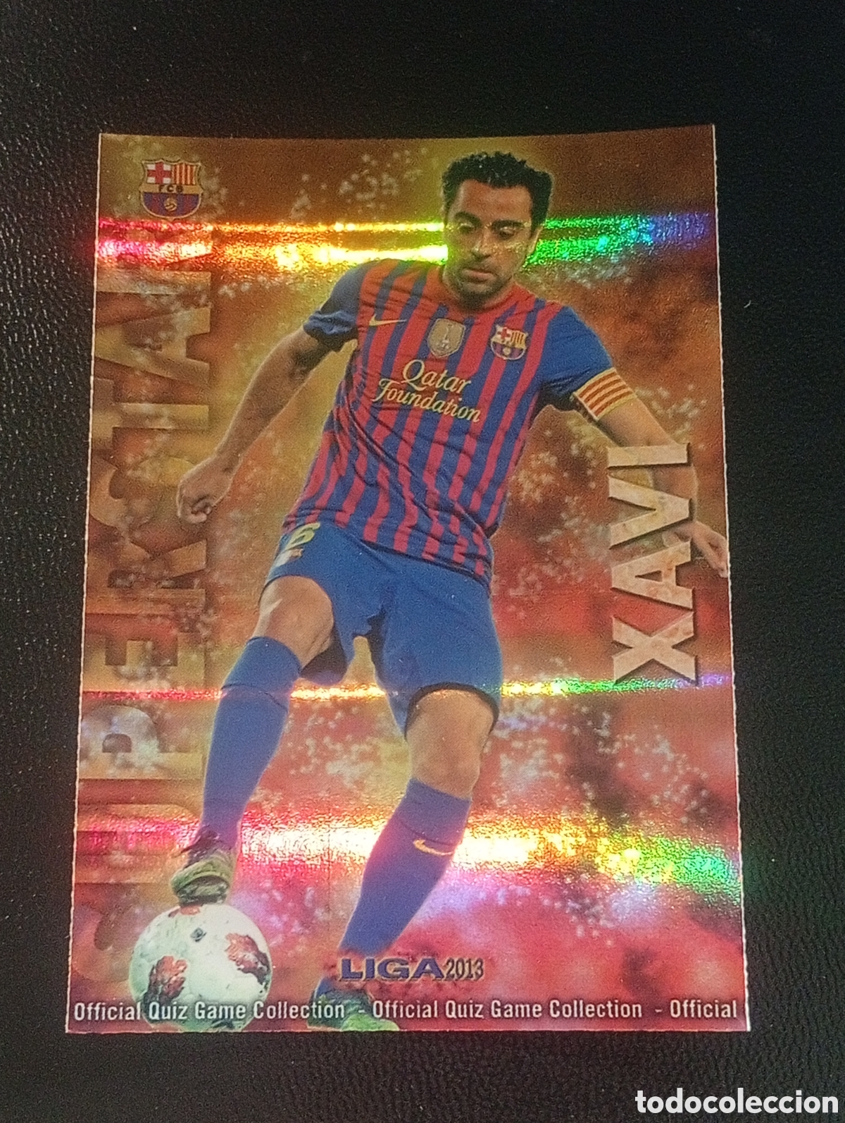 Cromos de f&uacute;tbol: 51 brillo rayas XAVI BARCELONA MUNDICROMO 2012 2013 12 13 CROMO CARD MEGACRACKS TOPPs SPAIN
