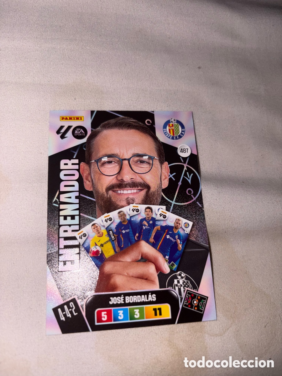 Cromos de f&uacute;tbol: Bordal&aacute;s entrenador n&uacute;mero 487 del Getafe cromo adrenalyn XL 25-26 2025-2026