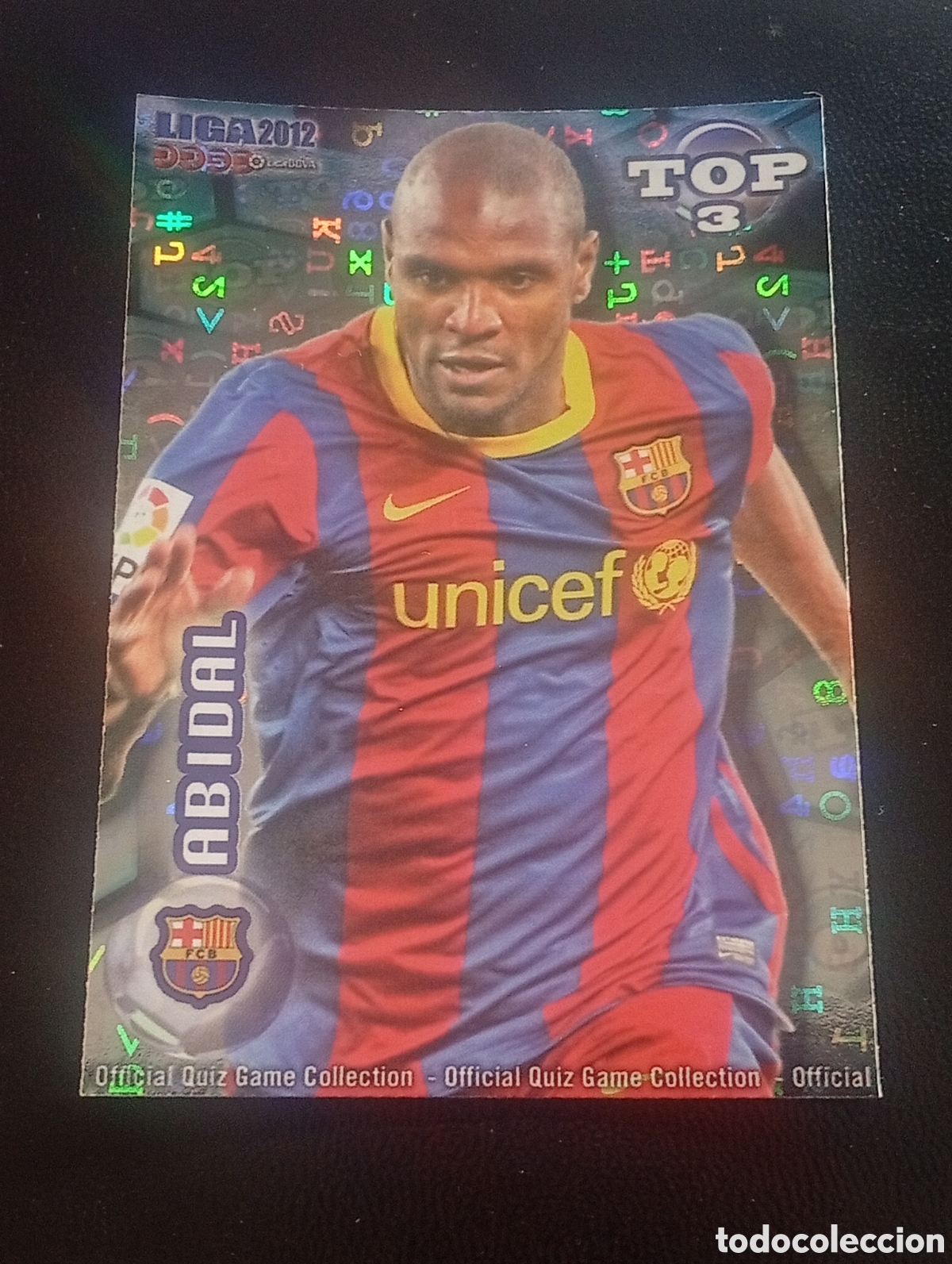 Cromos de f&uacute;tbol: 577 brillo azul letras ABIDAL BARCELONA MUNDICROMO 2012 2013 13 CROMO CARDS PANINI MEGACRACKS TOPPS
