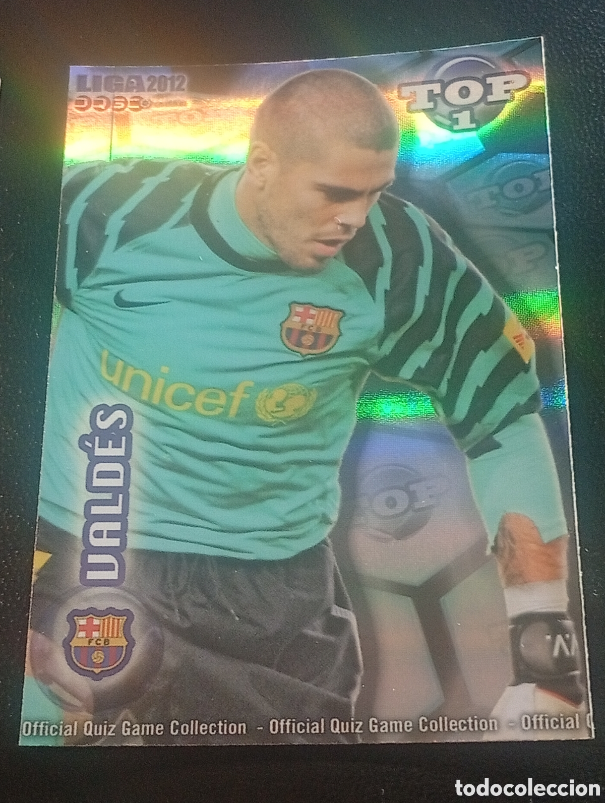 Cromos de f&uacute;tbol: 541 brillo rayas VICTOR VALDES F&Uacute;TBOL CLUB BARCELONA MUNDICROMO 2011 2012 11 12 CROMOS CARDS TCG
