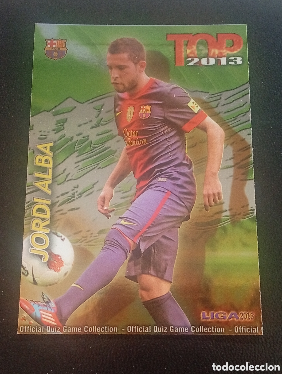 Cromos de f&uacute;tbol: 578 brillo verde JORDI ALBA BARCELONA cromos MUNDICROMO 2012 2013 12 13 Panini Megacracks TOPPS