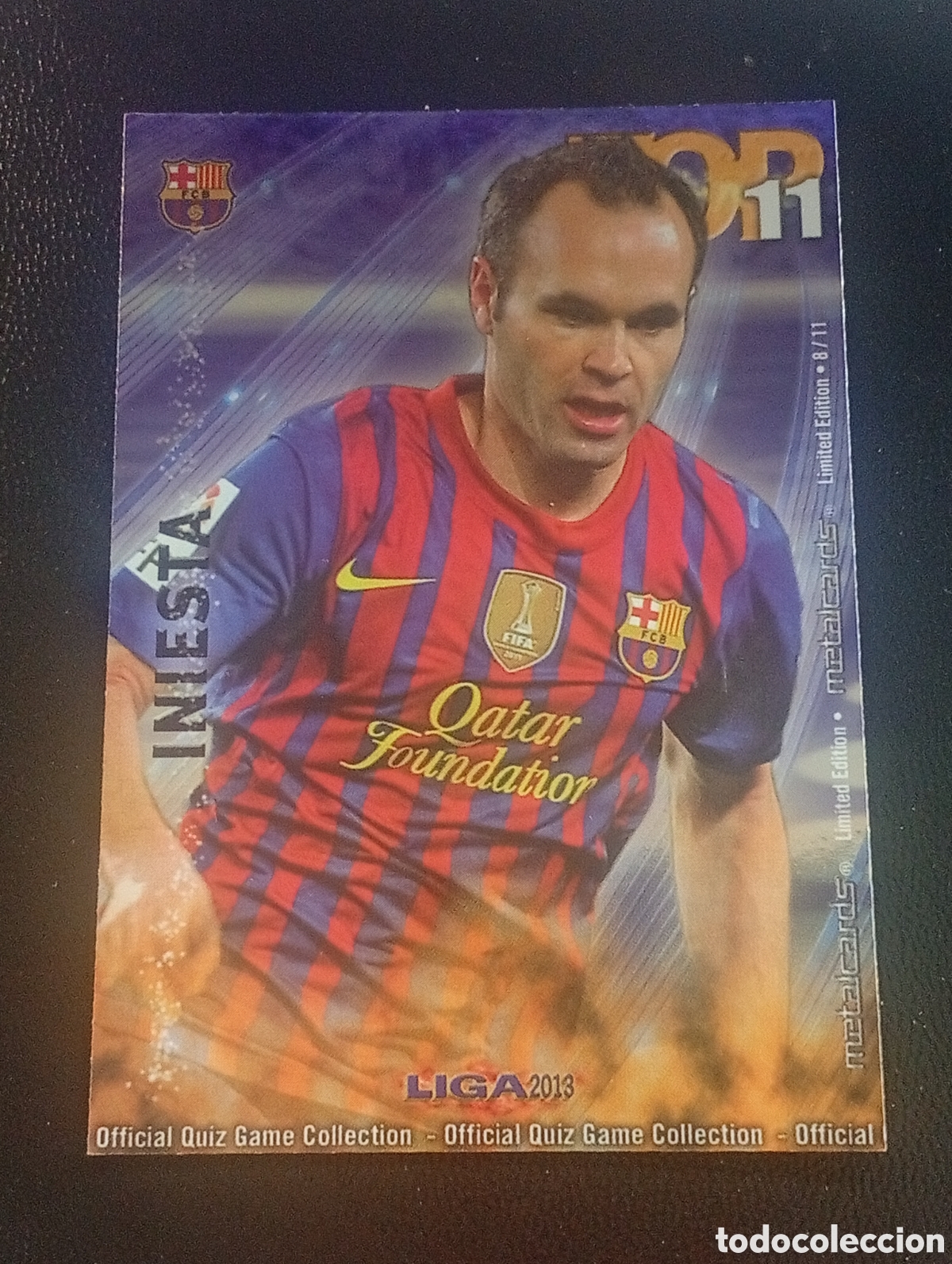 Cromos de f&uacute;tbol: 8/11 limited edition INIESTA BARCELONA MUNDICROMO 2012 2013 12 13 CROMOS CARDS MEGACRACKS TOP 11