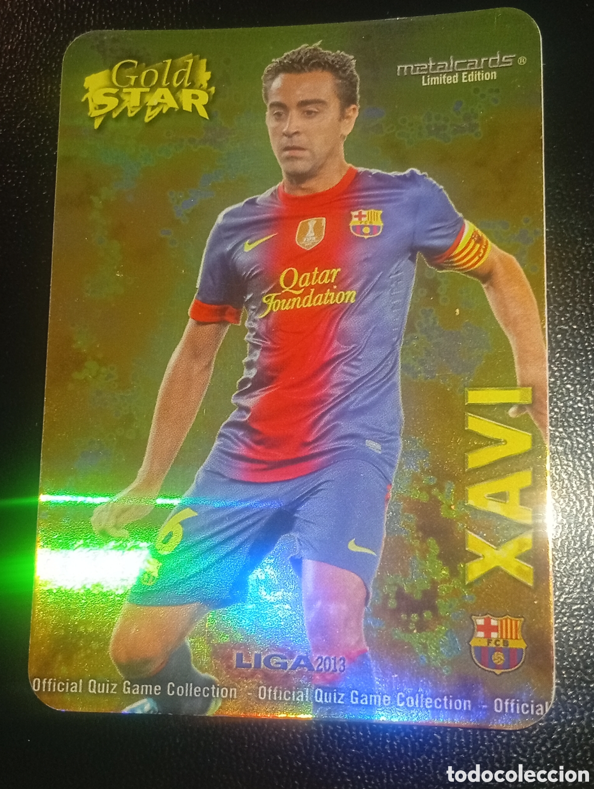 Cromos de f&uacute;tbol: 12/45 brillo rayas XAVI GOLDSTAR GOLD STAR MUNDICROMO 2012 2013 13 CROMOS CARDS PANINI TOPPS