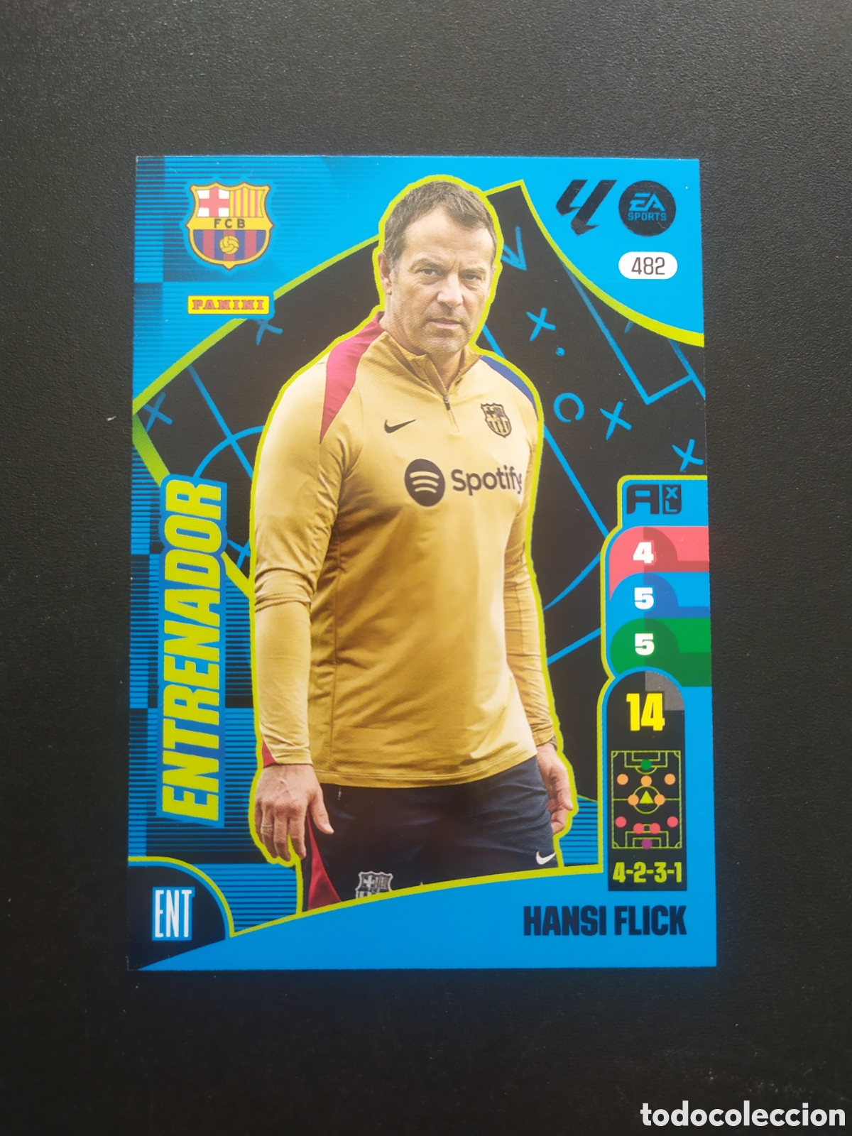Cromos de f&uacute;tbol: Adrenalyn 2024 2025 24 25 panini Hansi Flick entrenador n&deg; 482 Barcelona
