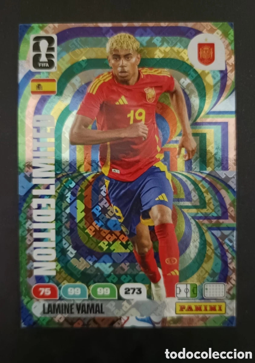 Cromos de f&uacute;tbol: limited edition YAMAL ESPA&Ntilde;A SPAIN BARCELONA ADRENALYN FIFA 2026 WORLD CUP MUNDIAL CROMOS CARDS TCG