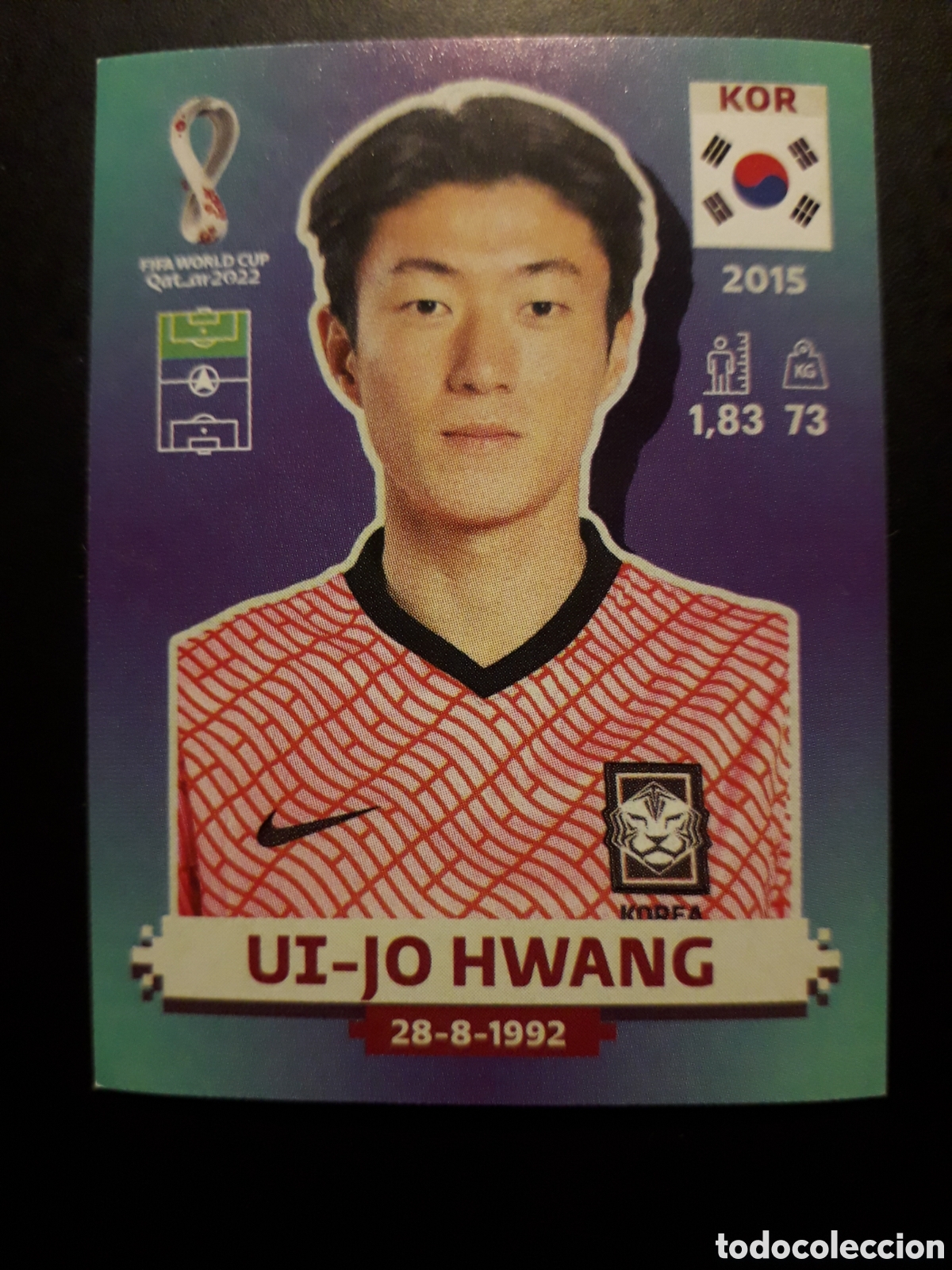 Cromos de f&uacute;tbol: UI-JO HWANG COREA N&deg; 17 COPA MUNDIAL DE F&Uacute;TBOL QATAR 2022 22 PANINI SIN PEGAR PEDIDO M&Iacute;NIMO 3&euro;