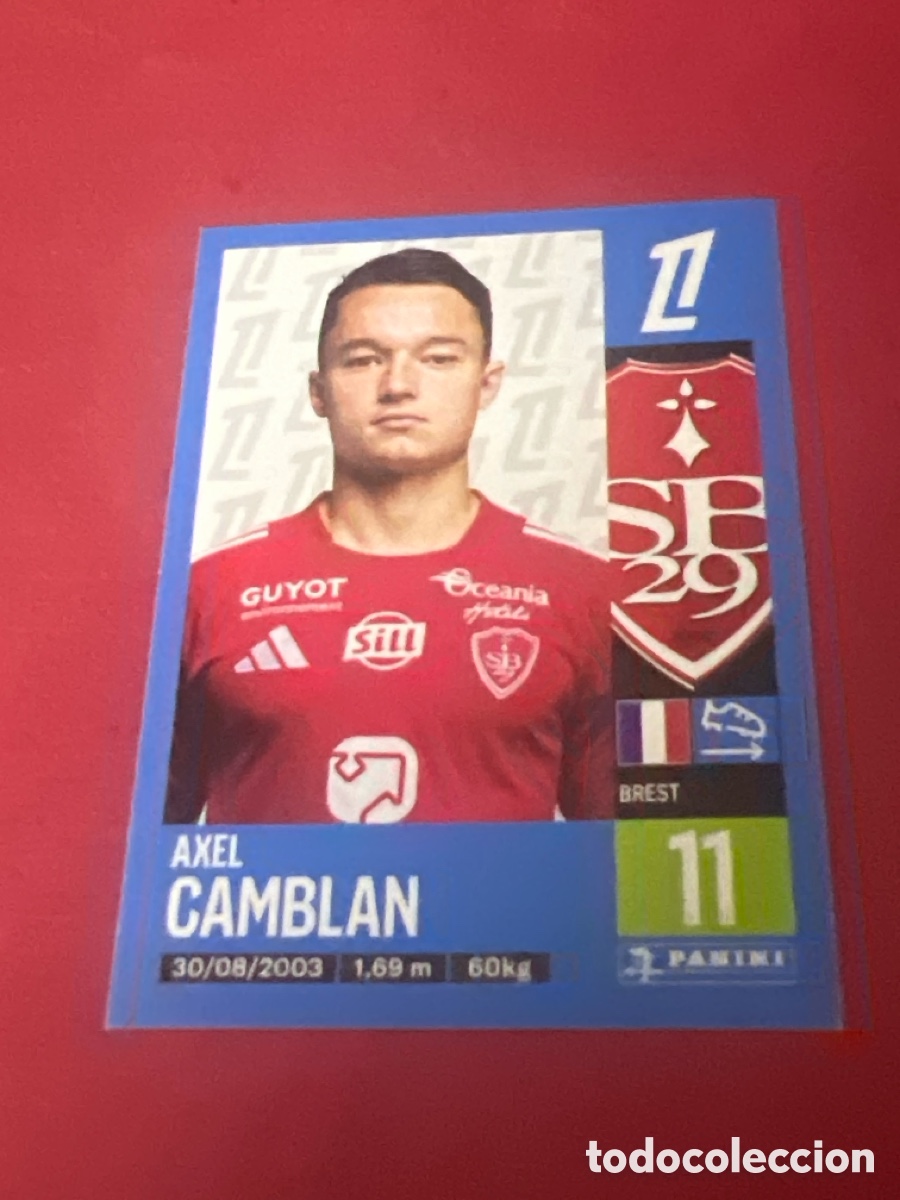 Cromos de f&uacute;tbol: A1809. 89 AXEL CAMBLAN STADE BRESTOIS CROMO FUTBOL PANINI LIGUE 1 FOOT 24-25 LIGA FRANCIA 2024-2025