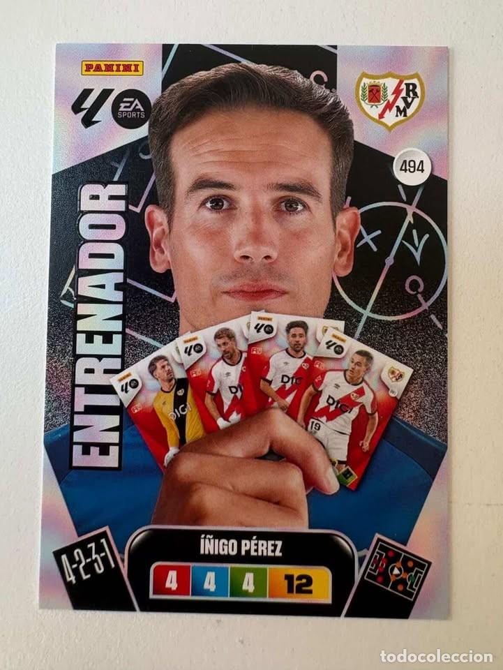 Cromos de f&uacute;tbol: Carta &Iacute;&ntilde;igo P&eacute;rez Entrenador Rayo Vallecano 494 Adrenalyn 2025-26