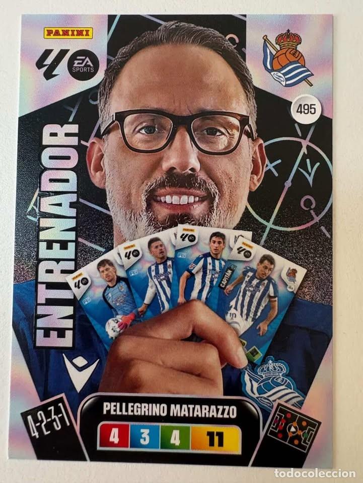 Cromos de f&uacute;tbol: Carta Pellegrino Matarazzo Entrenador Real Sociedad 495 Adrenalyn 2025-26