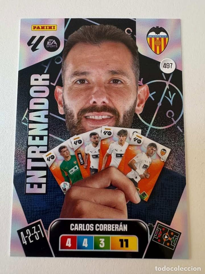 Cromos de f&uacute;tbol: Carta Carlos Corber&aacute;n Entrenador Valencia 497 Adrenalyn 2025-26