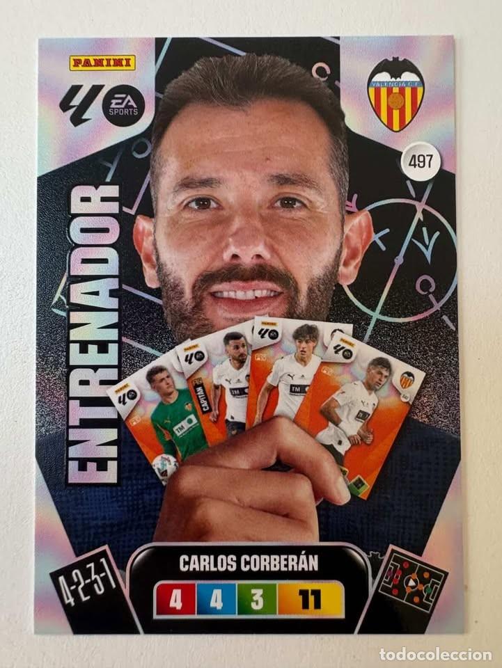 Cromos de f&uacute;tbol: Carta Carlos Corber&aacute;n Entrenador Valencia 497 Adrenalyn 2025-26