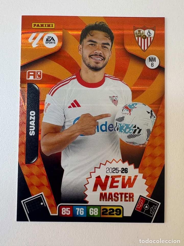 Cromos de f&uacute;tbol: Carta Suazo New M&aacute;ster Sevilla NM6 Adrenalyn 2025-26