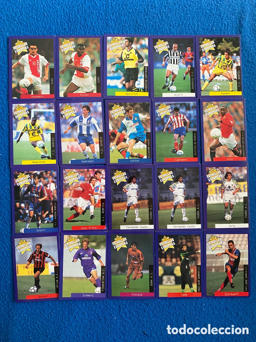 Cromos de f&uacute;tbol: Lote 20 cromos ESTRELLAS EUROPEAS 1996 Panini