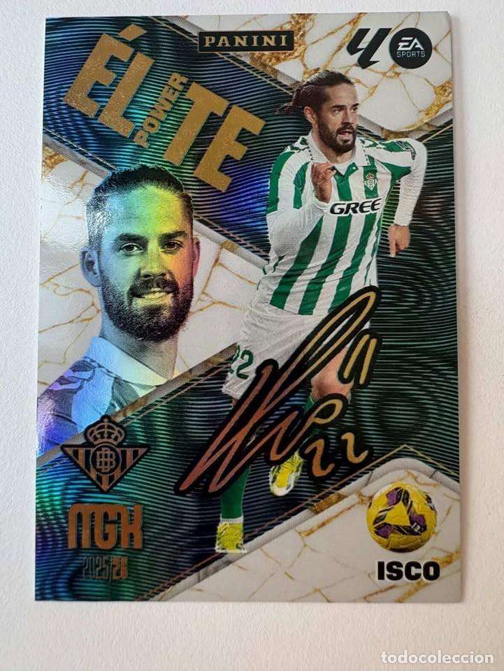 Cromos de f&uacute;tbol: Carta Isco &Eacute;lite Firmada Betis 7 Megacracks 2025-26