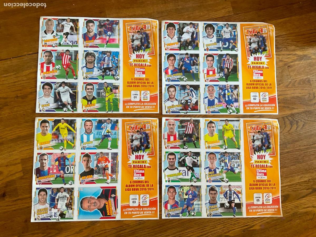 Cromos de f&uacute;tbol: LOTE 4 L&Aacute;MINAS PANINI - CROMOS DEL &Aacute;LBUM OFICIAL LIGA BBVA 2010/2011