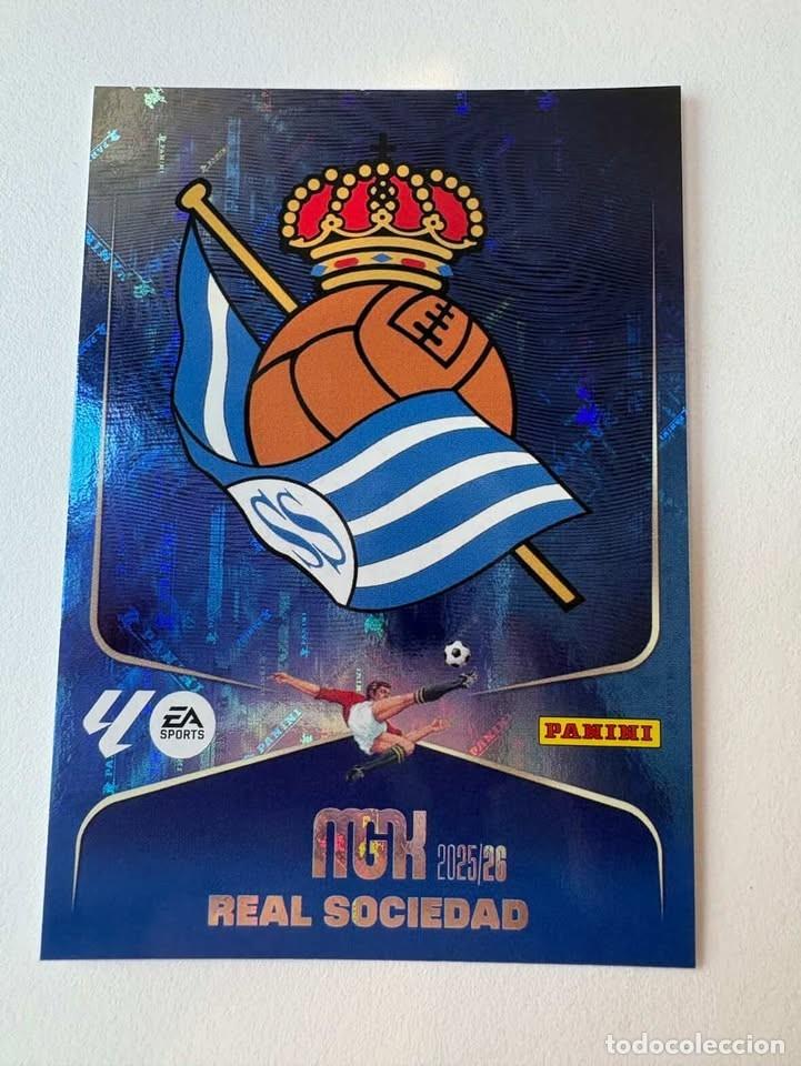 Cromos de f&uacute;tbol: Carta Escudo Real Sociedad 307 Megacracks 2025-26