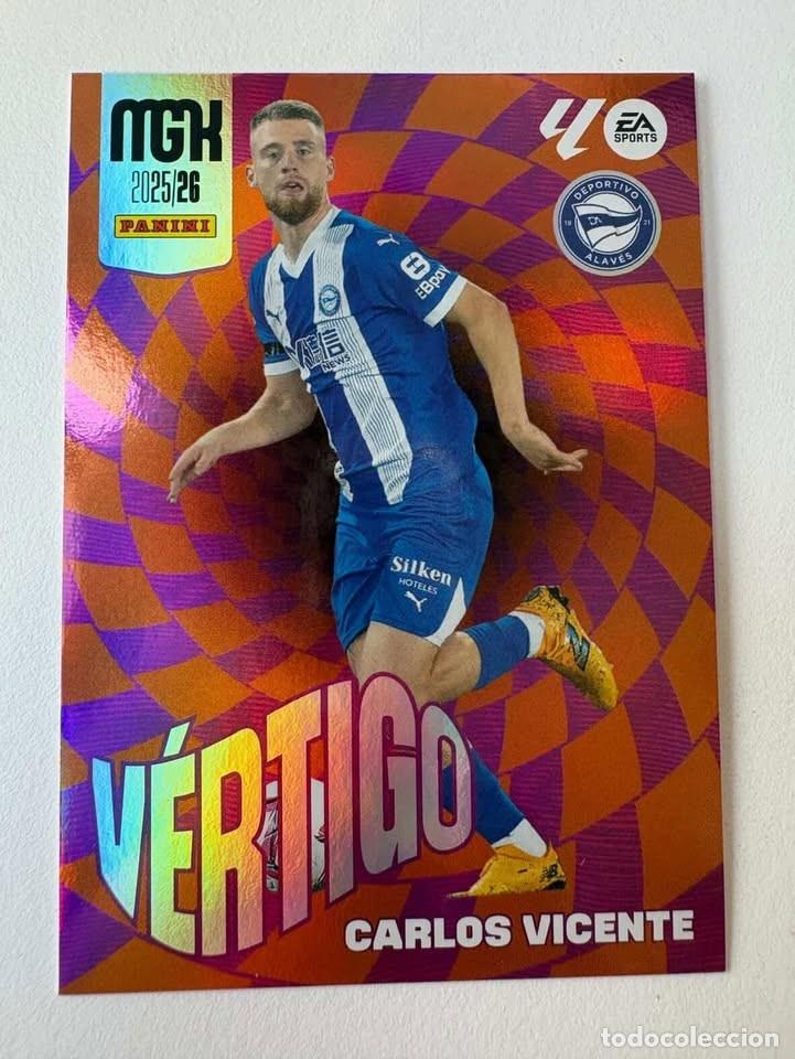 Football Stickers: Carta Carlos Vicente Alav&eacute;s V&eacute;rtigo 382 Megacracks 2025-26