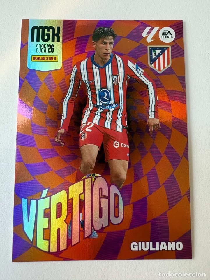 Football Stickers: Carta Giuliano Atl&eacute;tico de Madrid V&eacute;rtigo 383 Megacracks 2025-26