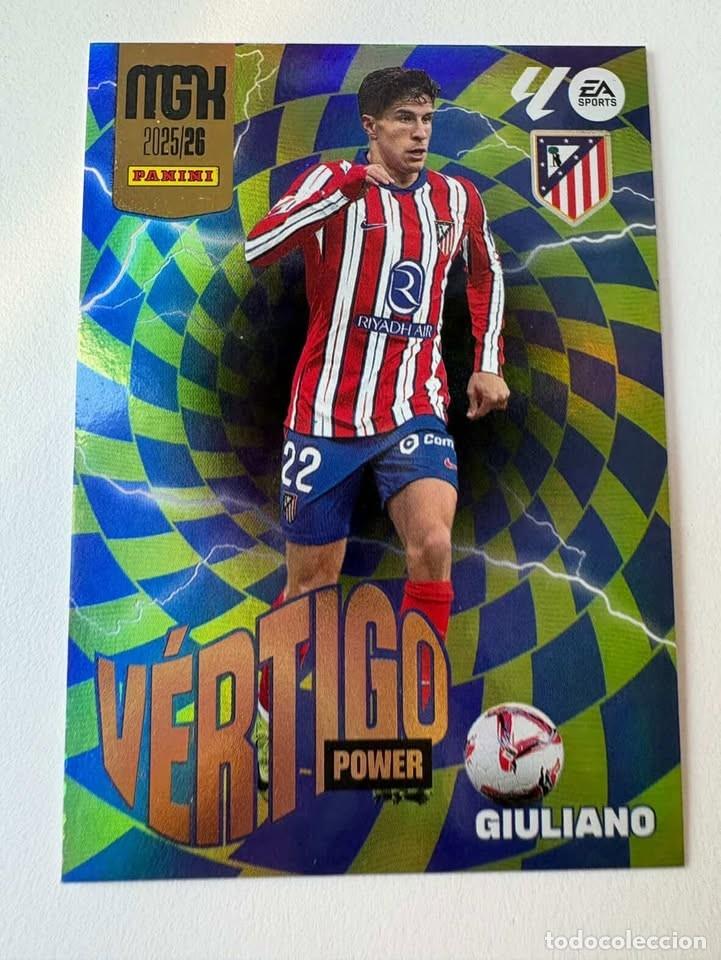 Football Stickers: Carta Giuliano Atl&eacute;tico de Madrid V&eacute;rtigo Paralela 383 Megacracks 2025-26