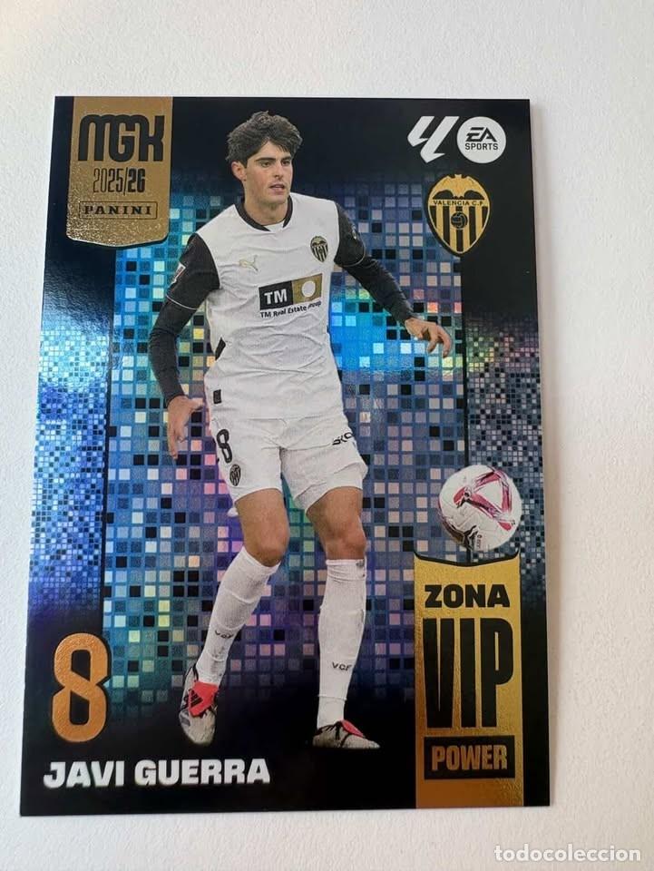 Cromos de f&uacute;tbol: Carta Javi Guerra Valencia Zona Vip Power 398 Megacracks 2025-26