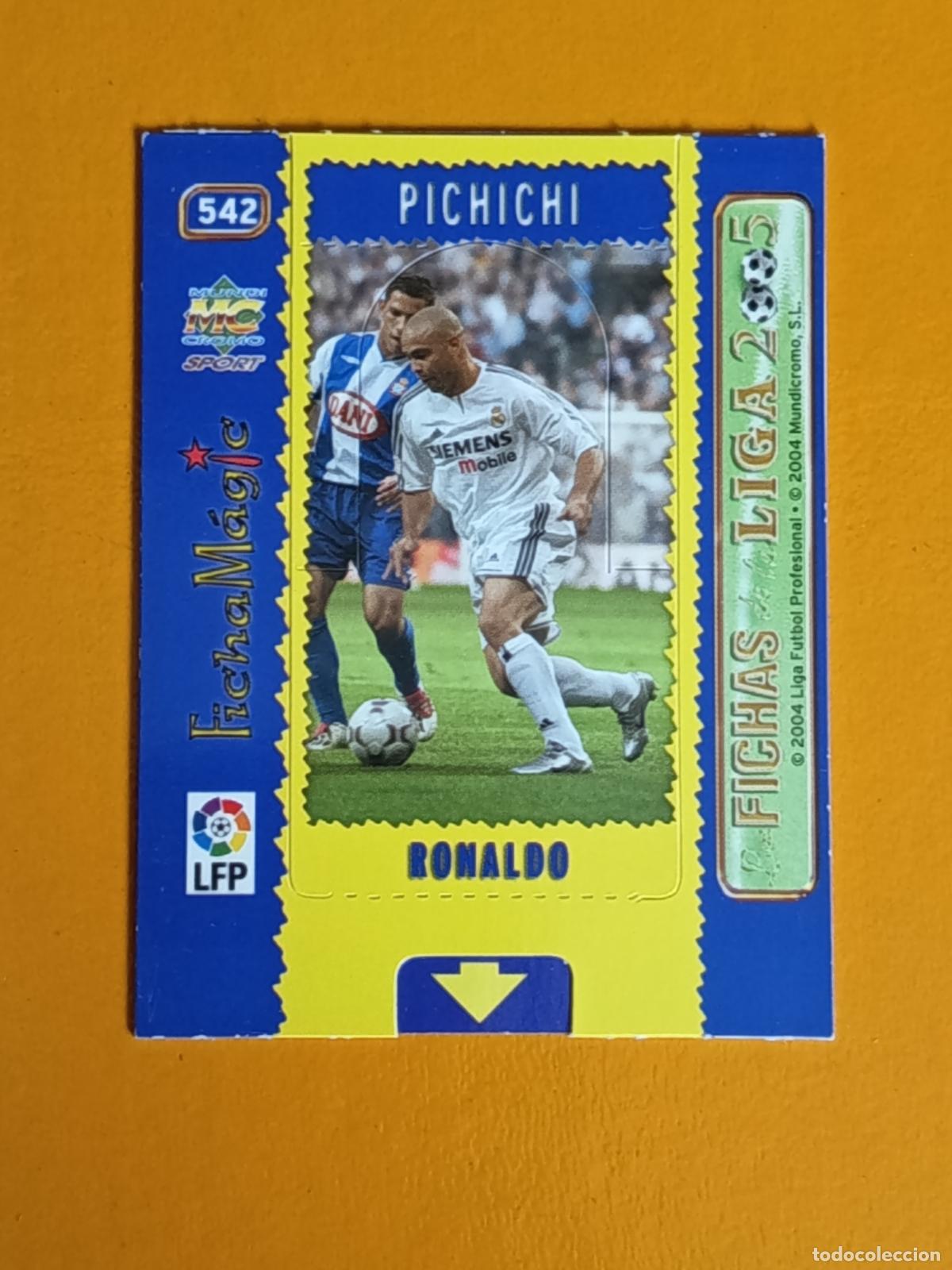 Cromos de f&uacute;tbol: 542 RONALDO. FICHA MAGIC. REAL MADRID. LAS FICHAS DE LA LIGA 2005. MUNDICROMO