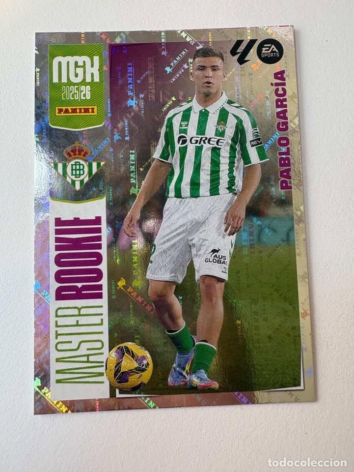 Cromos de f&uacute;tbol: Carta Pablo Garc&iacute;a Betis Master Rookie 418 Megacracks 2025-26