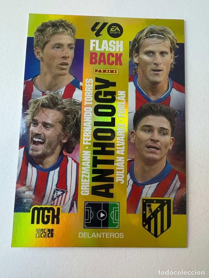 Cromos de f&uacute;tbol: Griezmann/Fernando Torres/Juli&aacute;n &Aacute;lvarez/Forl&aacute;n Atl&eacute;tico de Madrid Anthology 434 Megacracks 2025-26