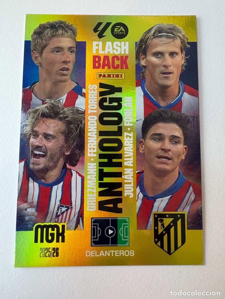 Cromos de f&uacute;tbol: Griezmann/Fernando Torres/Juli&aacute;n &Aacute;lvarez/Forl&aacute;n Atl&eacute;tico de Madrid Anthology 434 Megacracks 2025-26