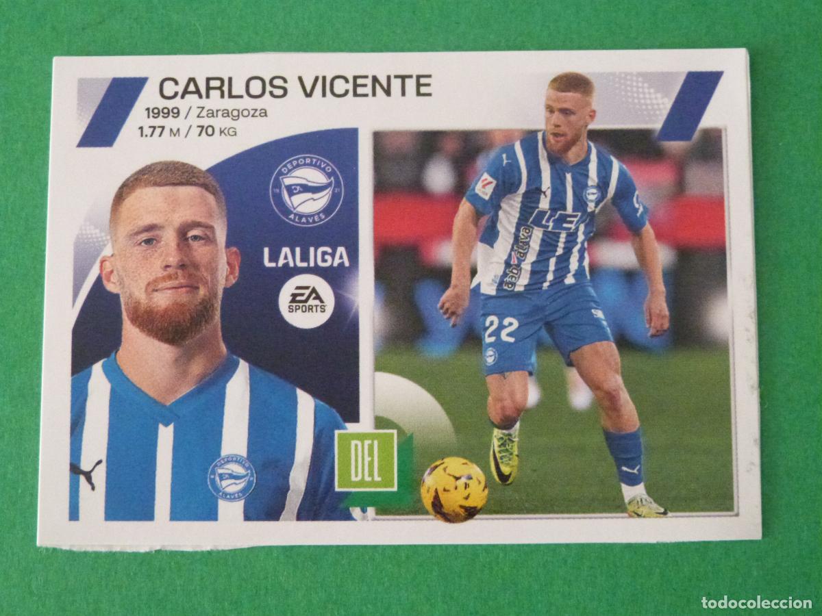 Cromos de f&uacute;tbol: CROMO FUTBOL CARLOS VICENTE DEPORTIVO ALAVES SIN PEGAR FICHAJE 2 INVIERNO LIGA ESTE 2023-2024/23-24