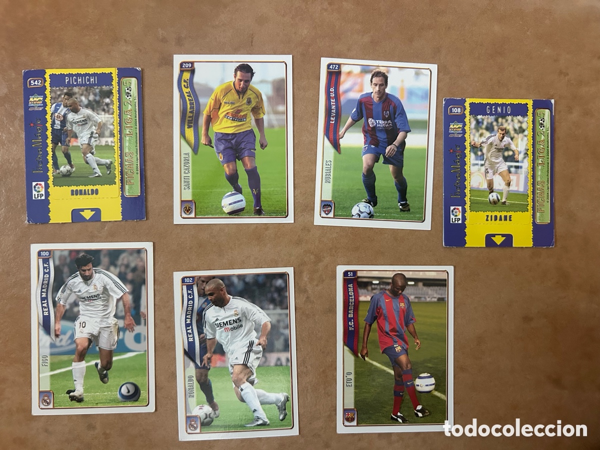 Cromos de f&uacute;tbol: 7 cromos dif&iacute;ciles Mundicromo 2004 2005 04 05 Ronaldo Zidane Rubiaes