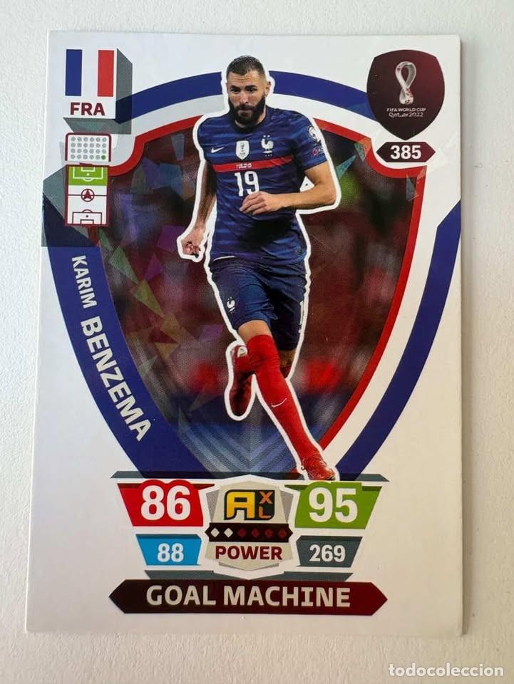 Cromos de f&uacute;tbol: Carta Benzema Goal Machine Francia Mundial Qatar 2022 Adrenalyn