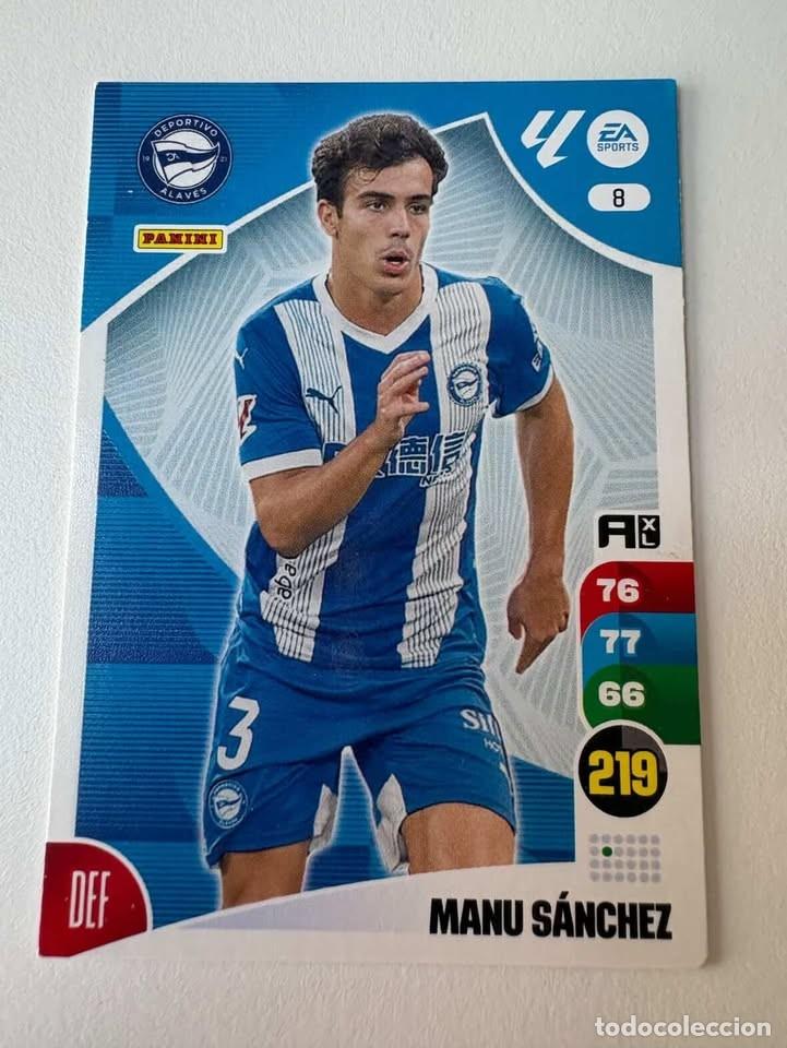 Cromos de f&uacute;tbol: Carta M&aacute;nu S&aacute;nchez Alav&eacute;s 8 Adrenalyn 2024-25