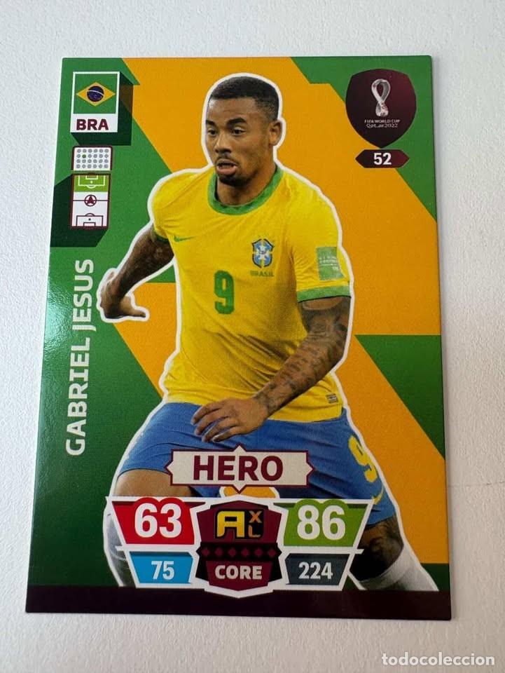 Cromos de f&uacute;tbol: Carta Gabriel Jes&uacute;s Brasil Mundial Qatar Adrenalyn XL 2022