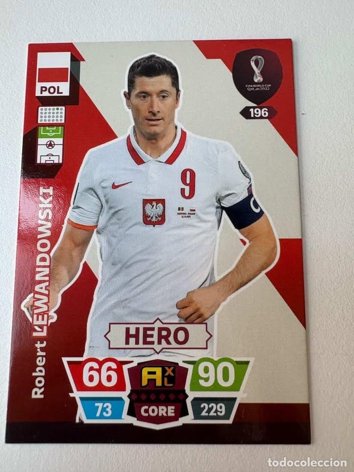 Cromos de f&uacute;tbol: Carta Lewandowski Polonia Mundial Qatar Adrenalyn XL 2022