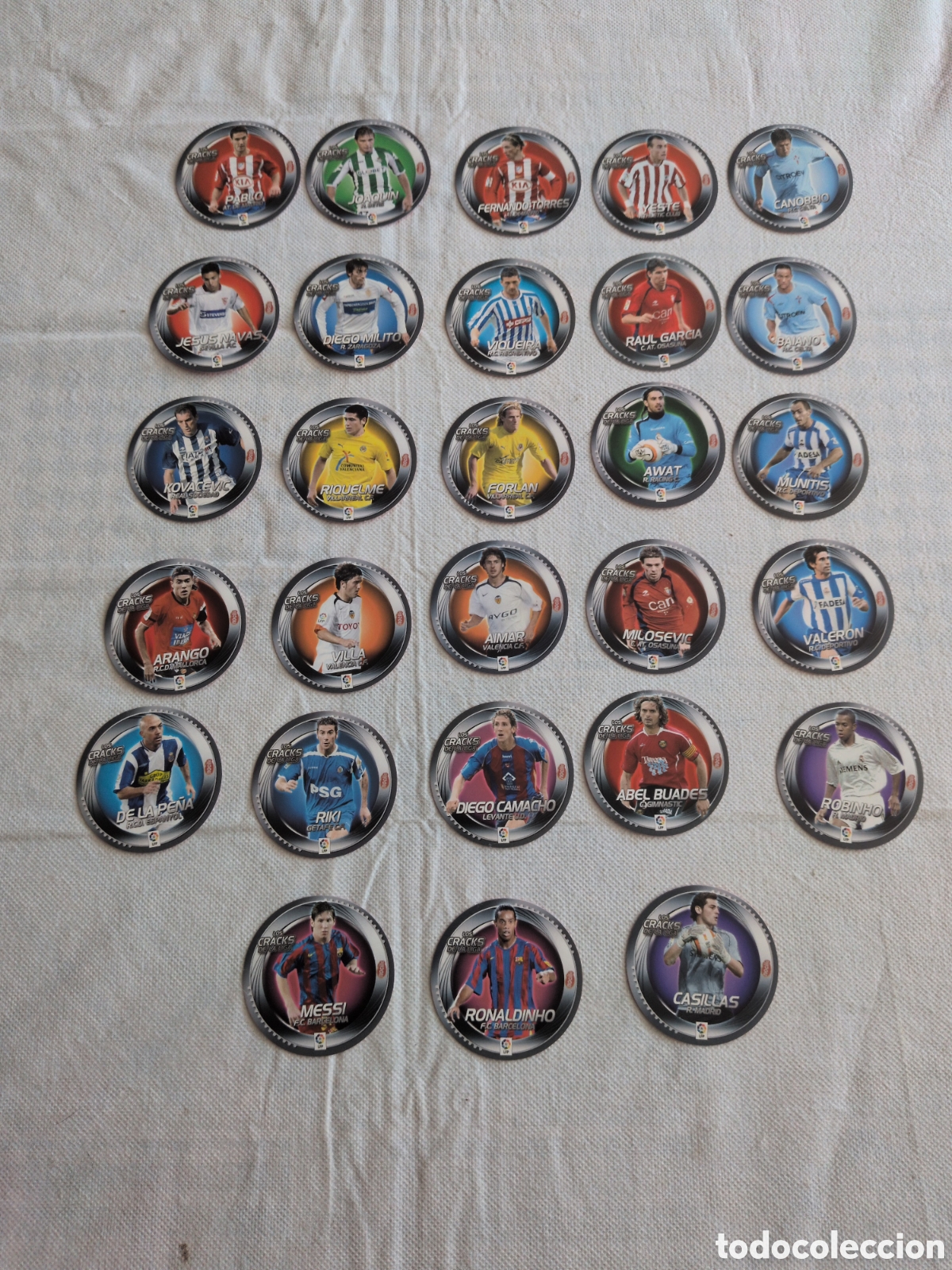 Figurine di Calcio: LOTE COMPLETO LOS CRACKS DE LA LIGA 2006 2007 06 07 NOCILLA CROMOS FUTBOL ESTE--MESSI...