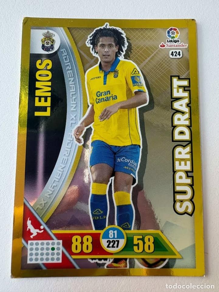 Cromos de f&uacute;tbol: Carta Lemos Las Palmas Super Draft 424 Adrenalyn 2016-17