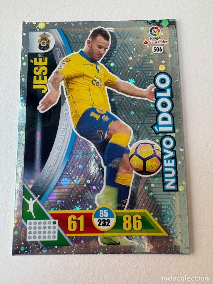 Cromos de f&uacute;tbol: Carta Jes&eacute; Nuevo &Iacute;dolo 506 Las Palmas Adrenalyn 2016-17