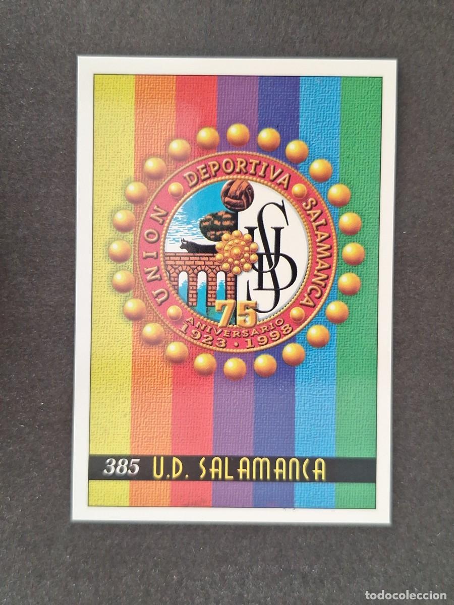 Cromos de f&uacute;tbol: L1 ESCUDO U. D. SALAMANCA 2&ordf; SEGUNDA DIVISION 385 MUNDICROMO LAS FICHAS DE LA LIGA 2000 99 00