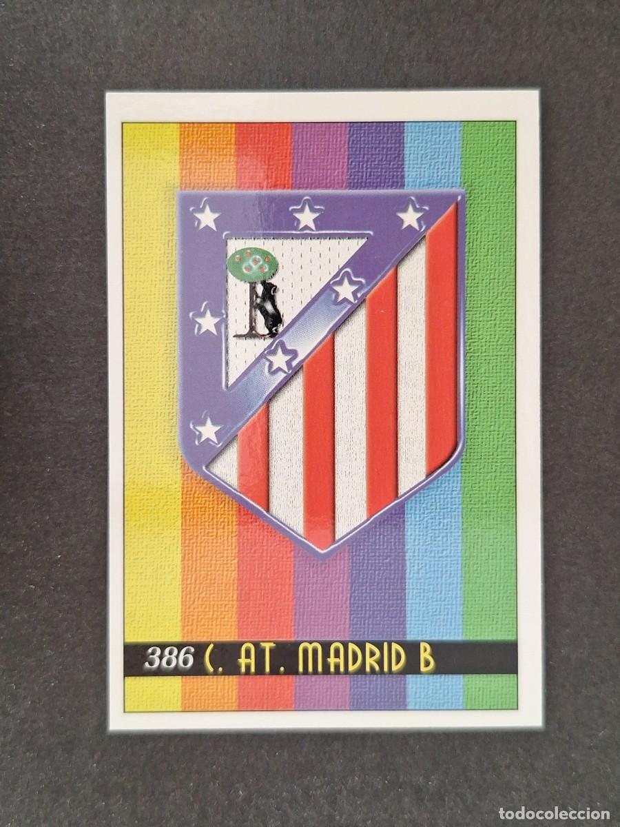 Cromos de f&uacute;tbol: L1 ESCUDO ATLETICO DE MADRID B 2&ordf; SEGUNDA DIVISION 386 MUNDICROMO LAS FICHAS DE LA LIGA 2000 99 00