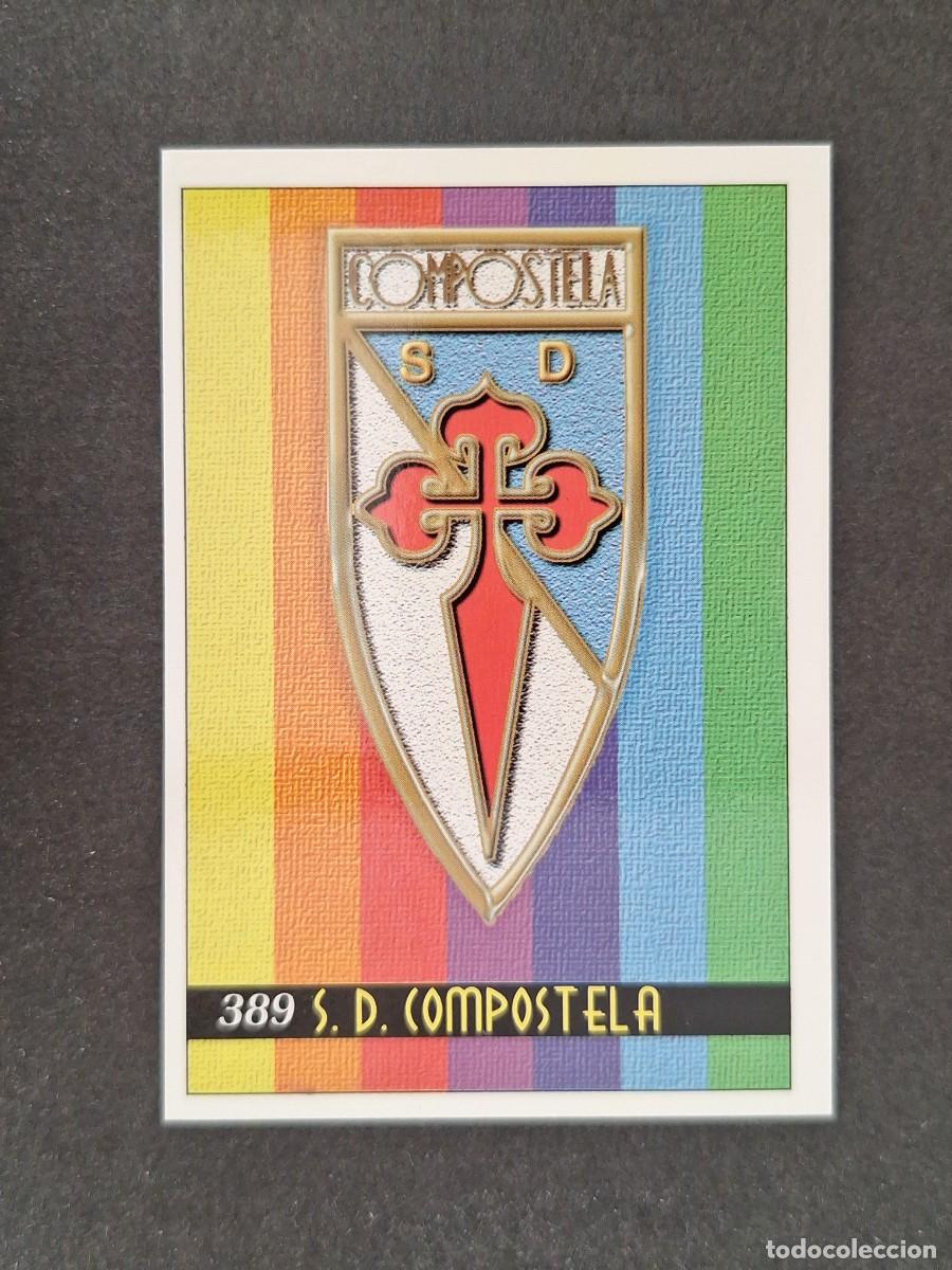 Cromos de f&uacute;tbol: L1 ESCUDO S. D. COMPOSTELA 2&ordf; SEGUNDA DIVISION 389 MUNDICROMO LAS FICHAS DE LA LIGA 2000 99 00