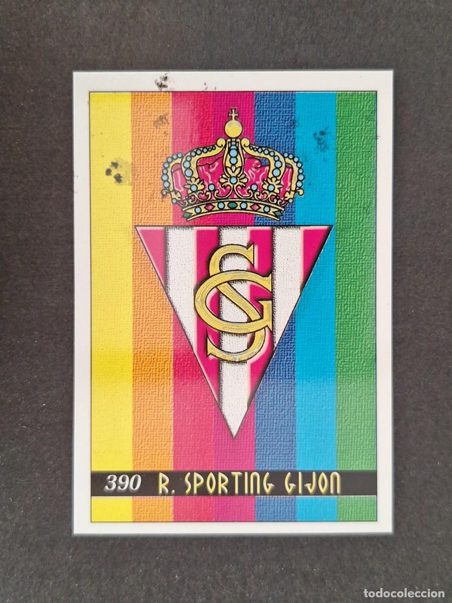 Cromos de f&uacute;tbol: L1 ESCUDO SPORTING DE GIJON 2&ordf; SEGUNDA DIVISION 390 MUNDICROMO LAS FICHAS DE LA LIGA 2000 99 00