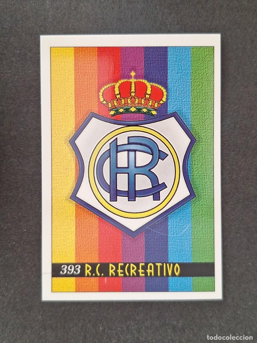 Cromos de f&uacute;tbol: L1 ESCUDO R. C. RECREATIVO 2&ordf; SEGUNDA DIVISION 393 MUNDICROMO LAS FICHAS DE LA LIGA 2000 99 00